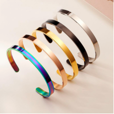 Metal bracelets with personalized engraving