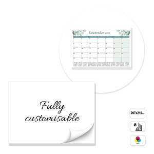 PARIS - 8-sheet wall calendar glued on top, 297x210 mm