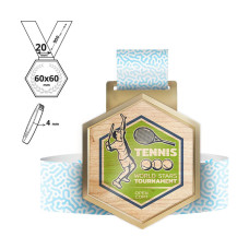 HIROSHIMA - steel and plywood medal 4mm, 60x60 mm