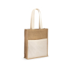 BRAGA - Jute bag (240 g/m²) with pocket in 100% cotton (140 gm²)