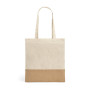 MERCAT - 100% cotton bag (160 g/m²) with imitation jute details MERCAT - 100% cotton bag (160 g/m²) with imitation jute details