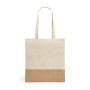 MERCAT - 100% cotton bag (160 g/m²) with imitation jute details MERCAT - 100% cotton bag (160 g/m²) with imitation jute details
