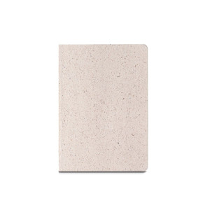 ORGANIC SEMI-RIGID - A5 notepad with semi-rigid cover made from organic elephant matter (80%)