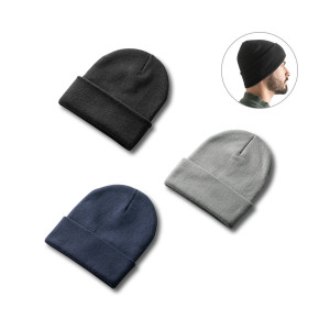 CARL - Recycled polyester (100% rPET) double-layered soft knit unisex beanie