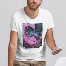 Bird Flying in a Purple Sky