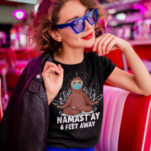 Namast'ay 6 feet away Namast'ay 6 feet away