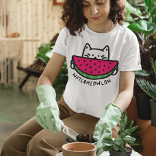 Cute Cat With Watermelon