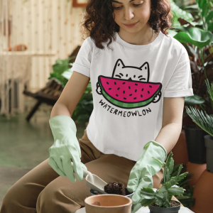 Cute Cat With Watermelon